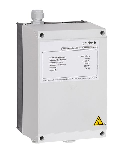 Gruenbeck-Schaltkasten-fuer-Attraktionen-mit-Piezoschalter-Leistungsaufnahme-1-9-4-9-kW-230-400V-50-Hz-209150 gallery number 1